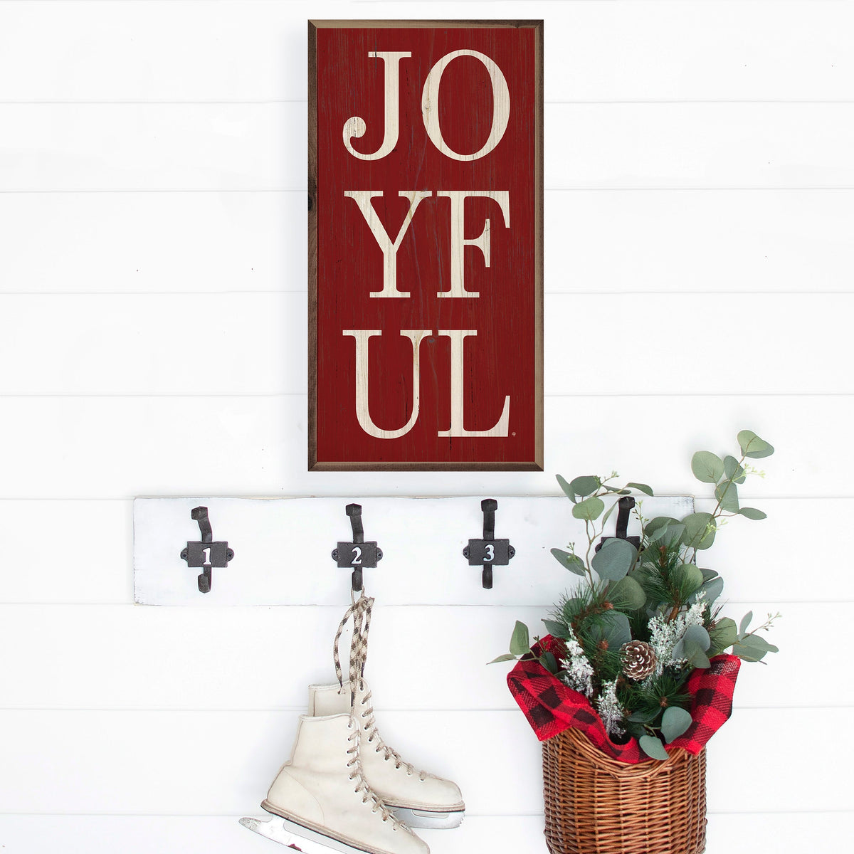 Joyful Red Printed and Framed Wall Sign