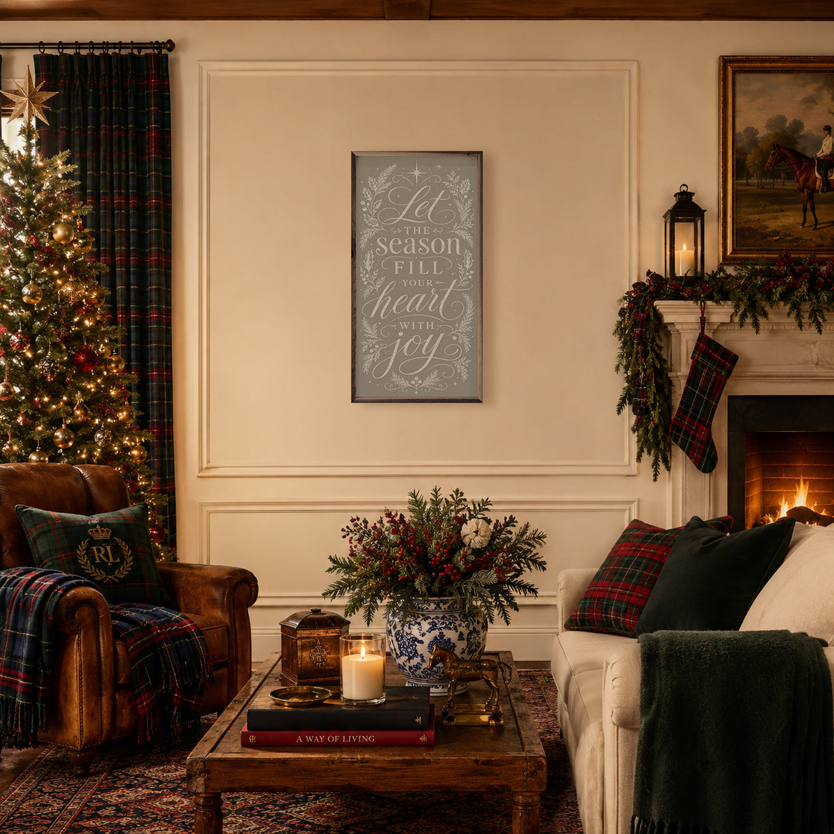 Let The Season Fill Your Heart Printed and Framed Wall Sign