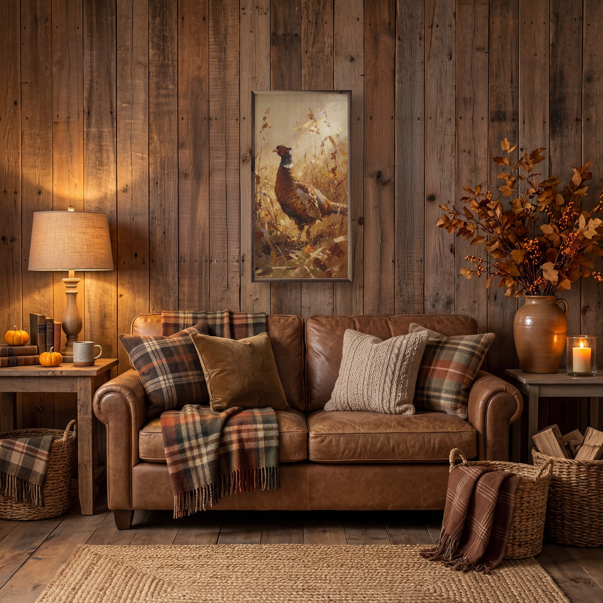 Pheasant In Golden Field Printed and Framed Wall Sign