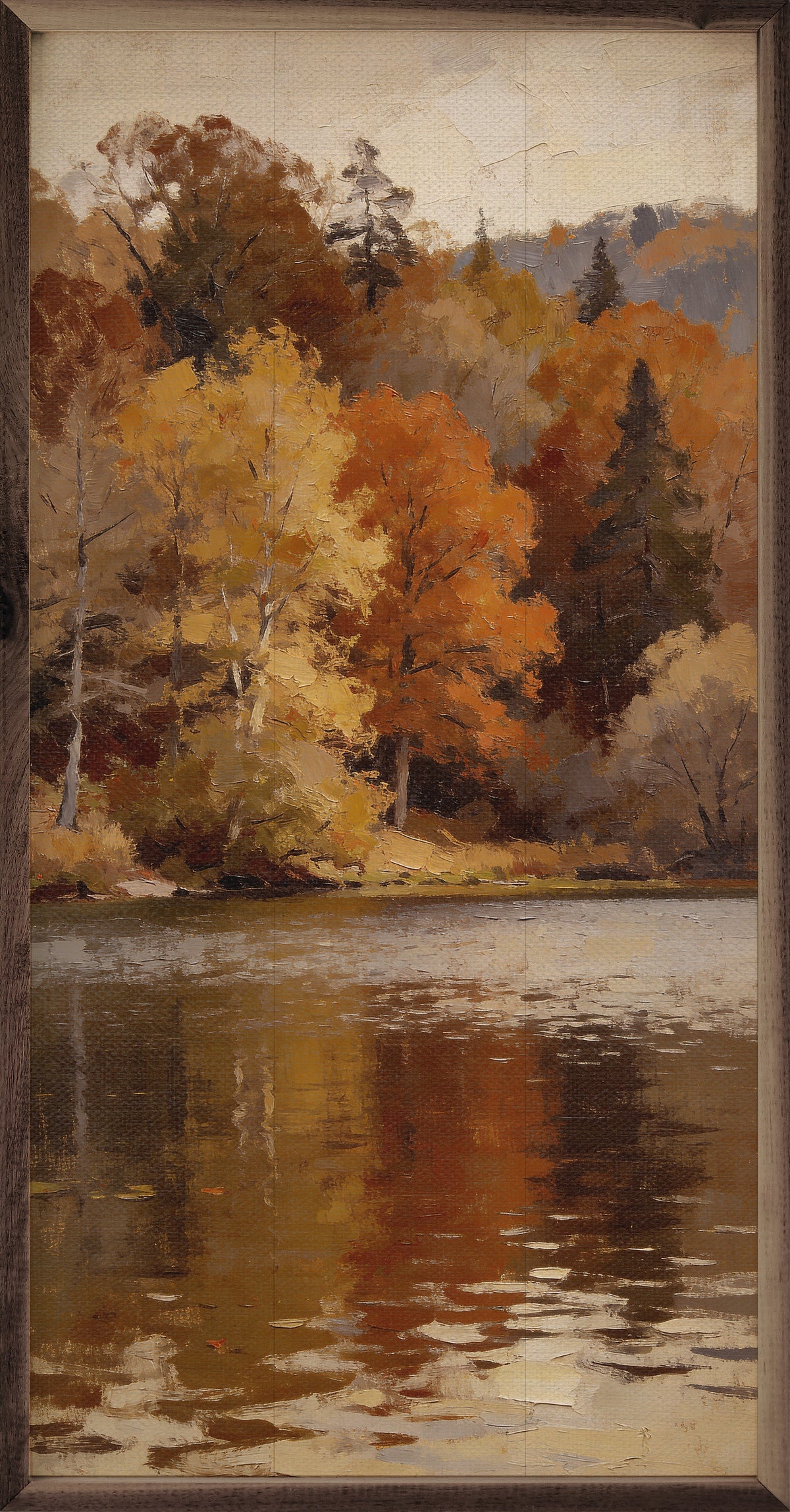 Quiet River In October Printed and Framed Wall Sign