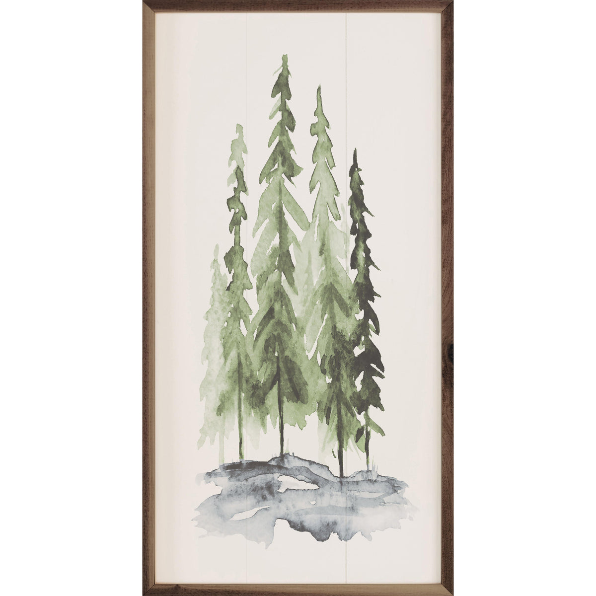 Watercolor Pines Printed and Framed Wall Sign