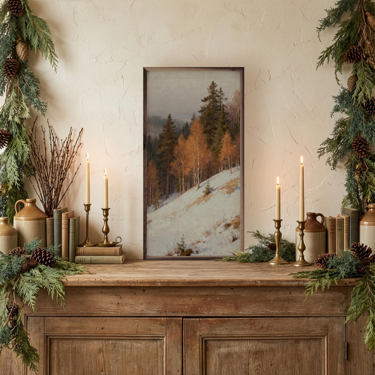 January Timber Right Slope Printed and Framed Wall Sign