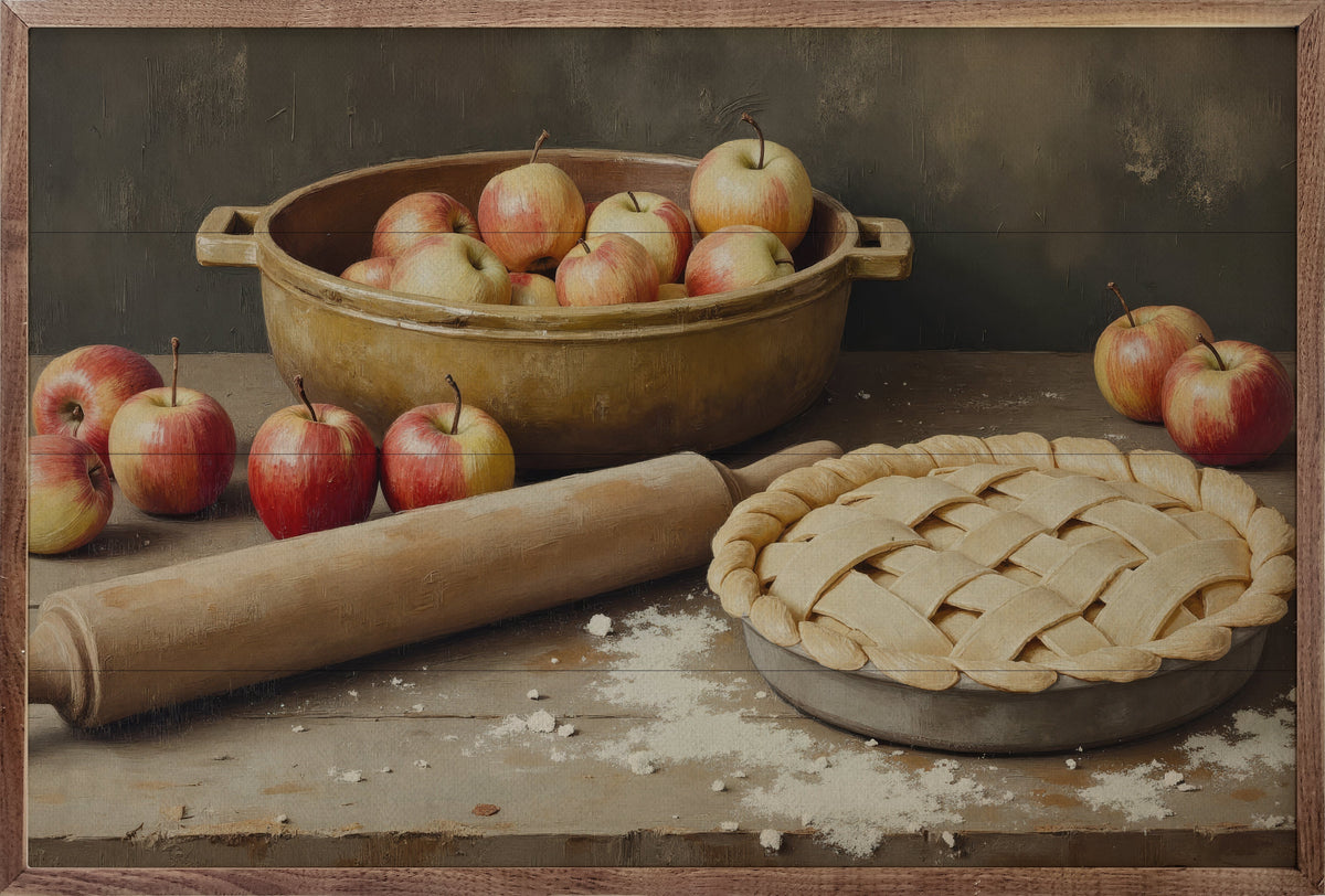 Apple Pie Baking Printed and Framed Wall Sign