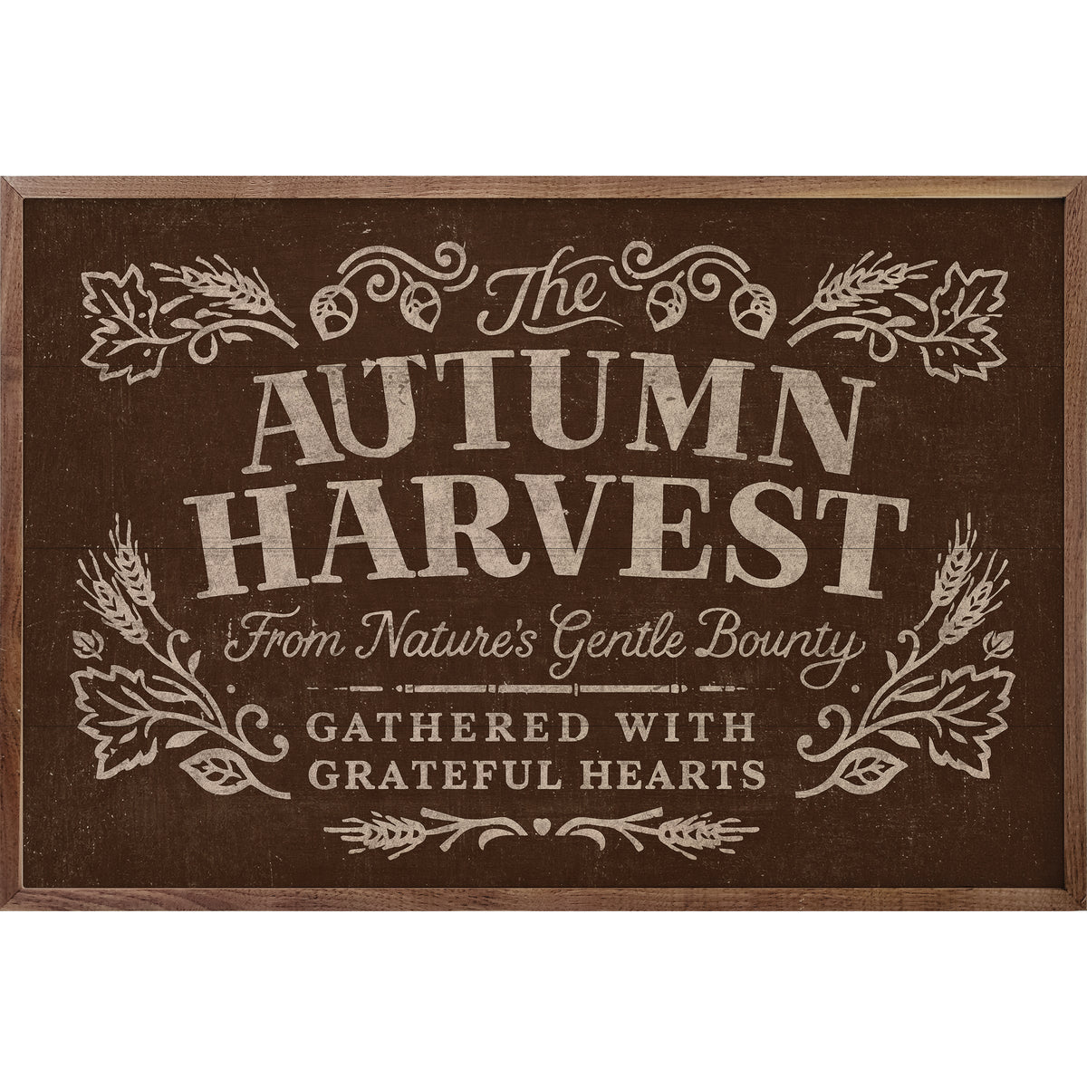 Autumn Harvest Brown Printed and Framed Wall Sign