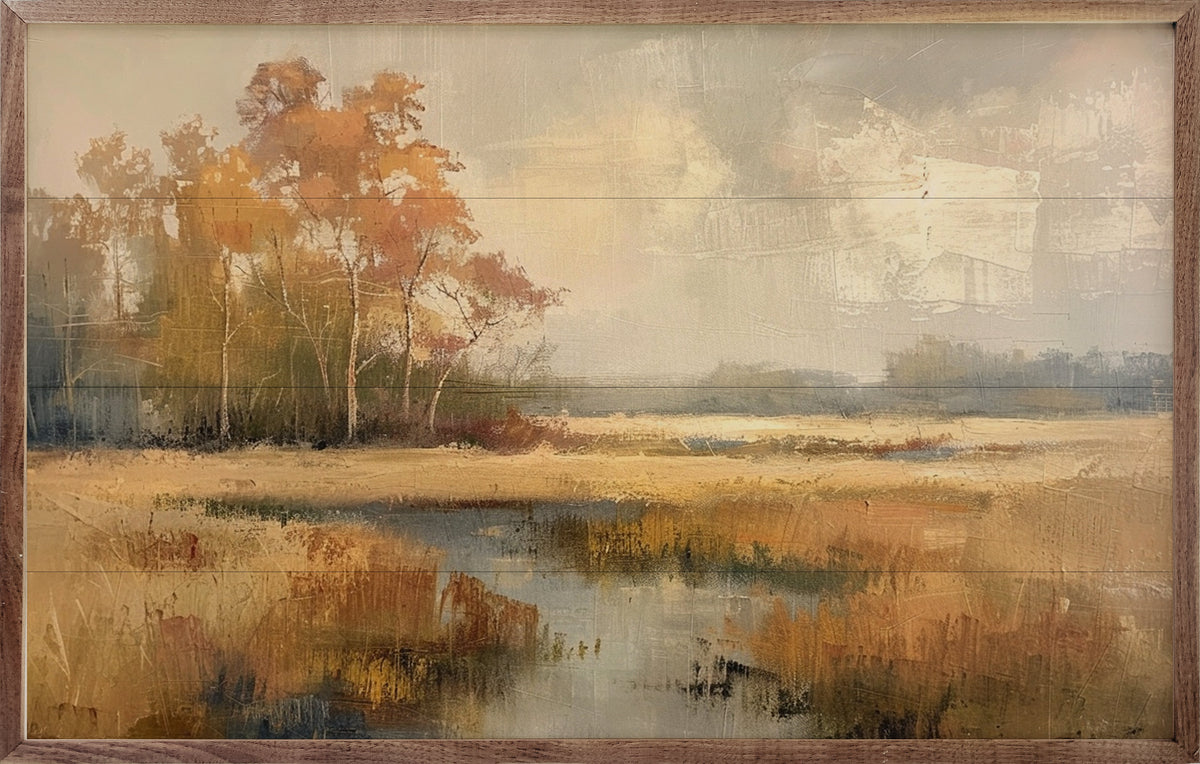 Autumn Landscape Printed and Framed Wall Sign