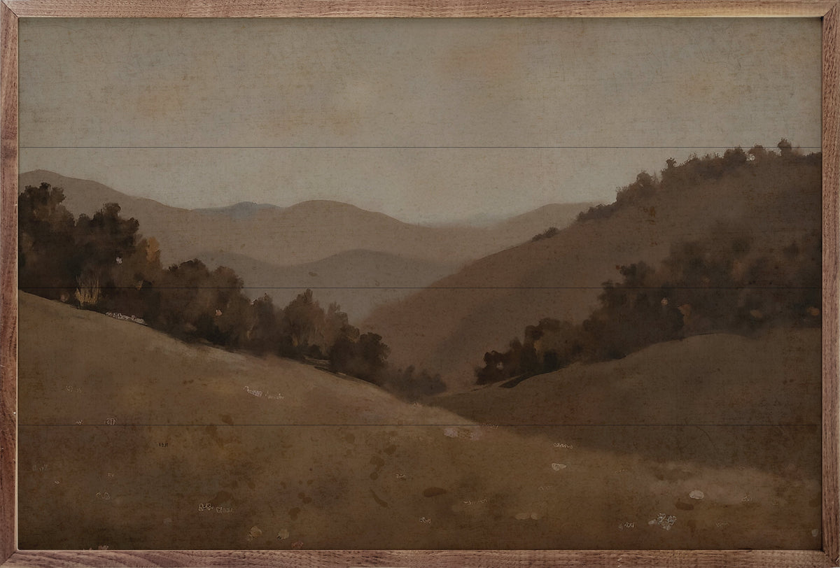 Beige Landscape Printed and Framed Wall Sign