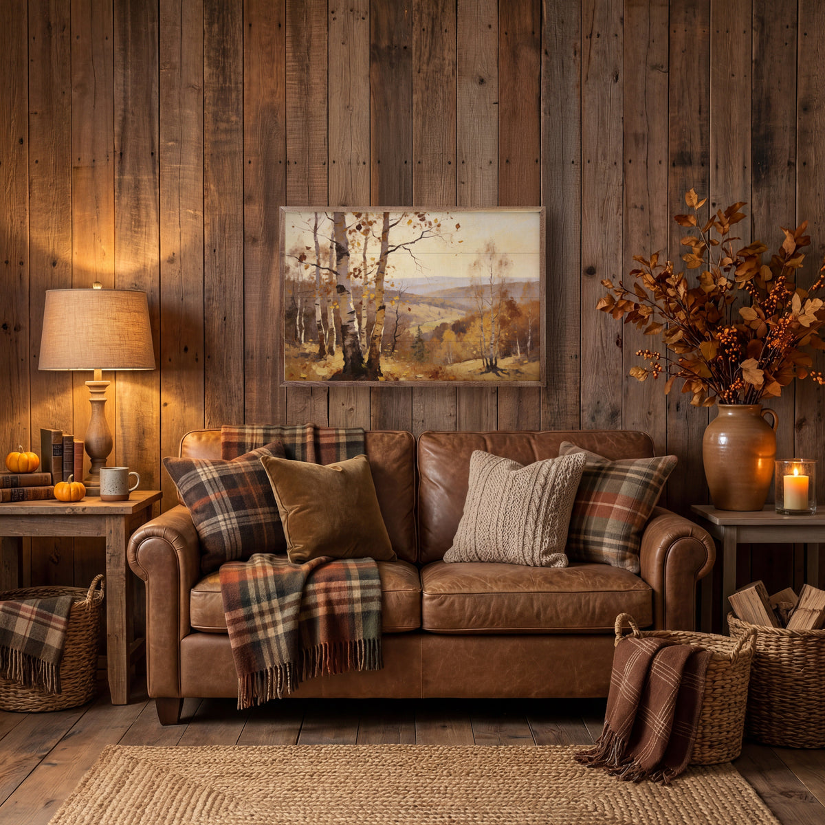 Birch Grove In Autumn Light Printed and Framed Wall Sign