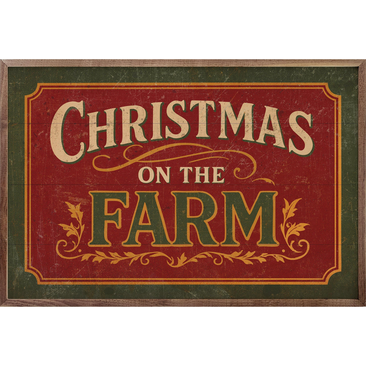 Christmas On The Farm Printed and Framed Wall Sign