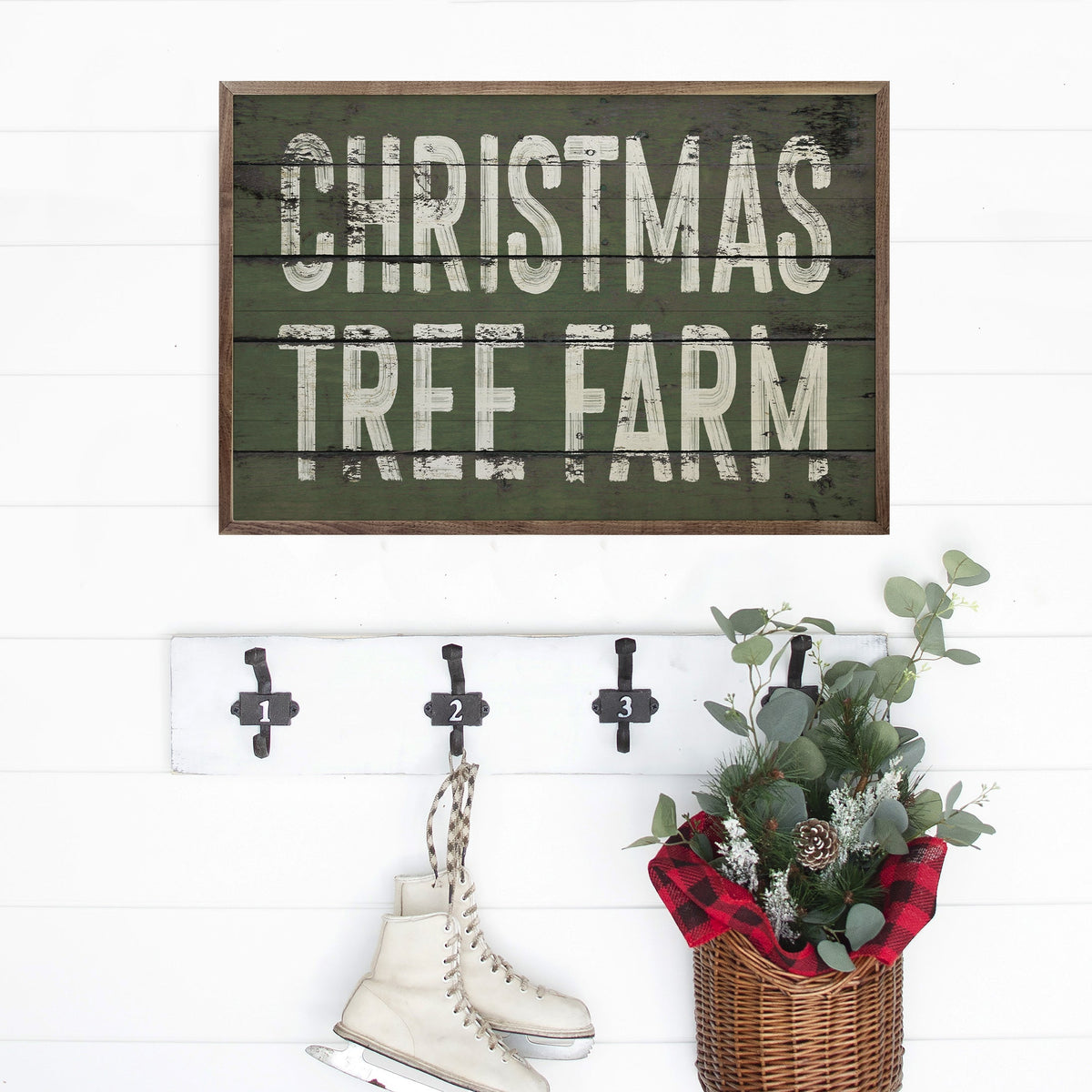 Christmas Tree Farm Green Printed and Framed Wall Sign