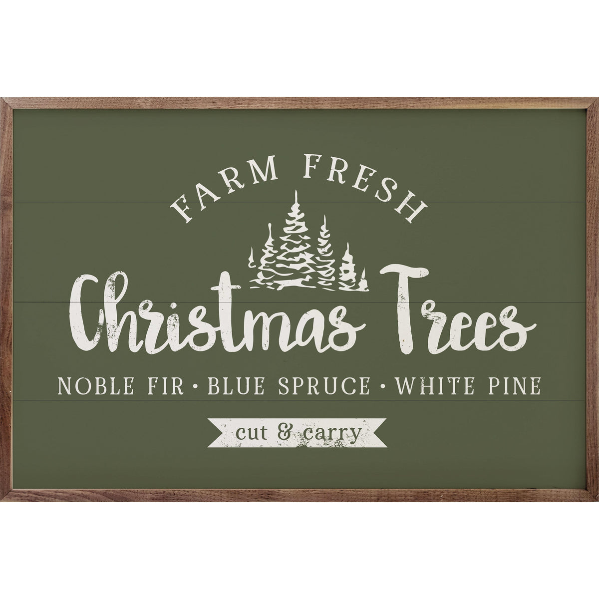 Christmas Trees Cut And Carry Green Printed and Framed Wall Sign