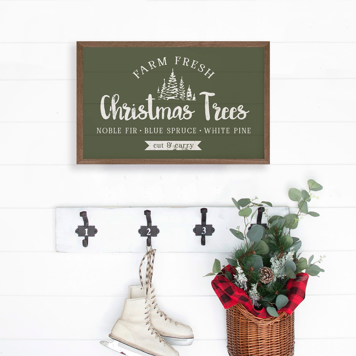 Christmas Trees Cut And Carry Green Printed and Framed Wall Sign