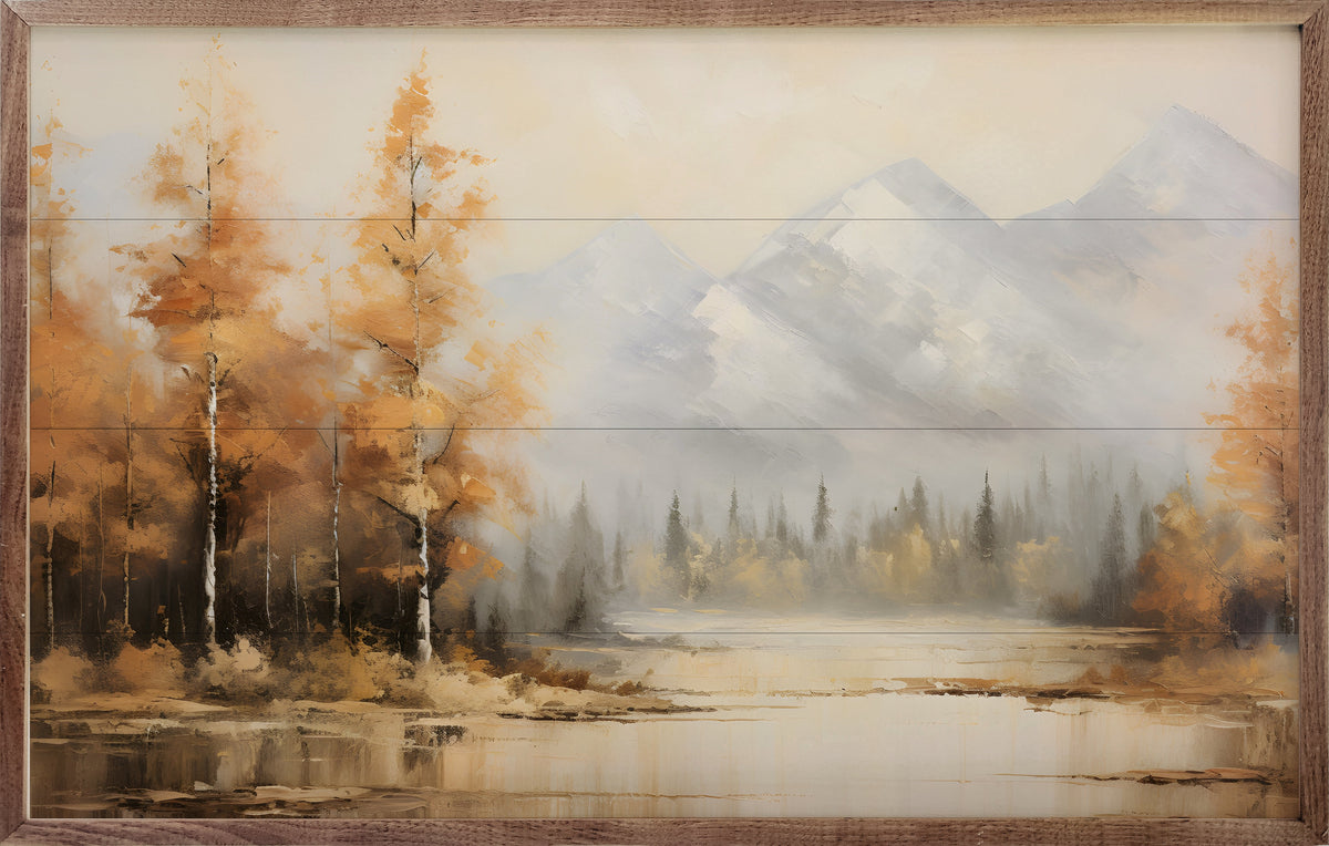 Fall Lake I By Petals Prints Design Printed and Framed Wall Sign