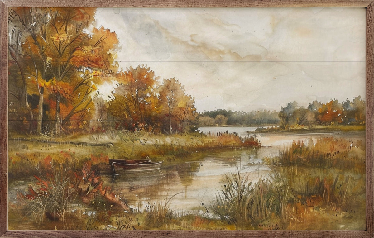 Fall Scenic Landscape Printed and Framed Wall Sign