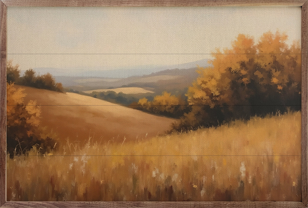 Golden Hillside Printed and Framed Wall Sign