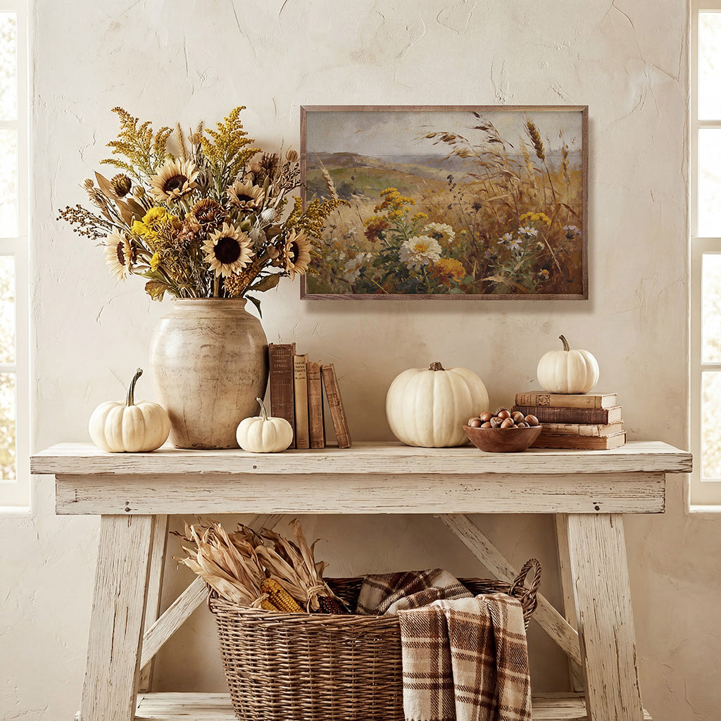 Golden Prairie In Bloom Printed and Framed Wall Sign