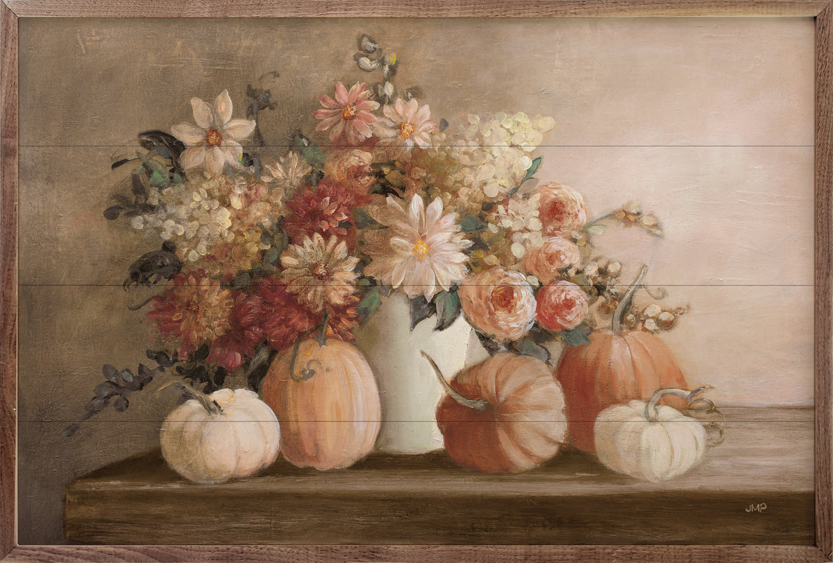Harvest Bouquet Pomegranate By Julia Purinton Printed and Framed Wall Sign