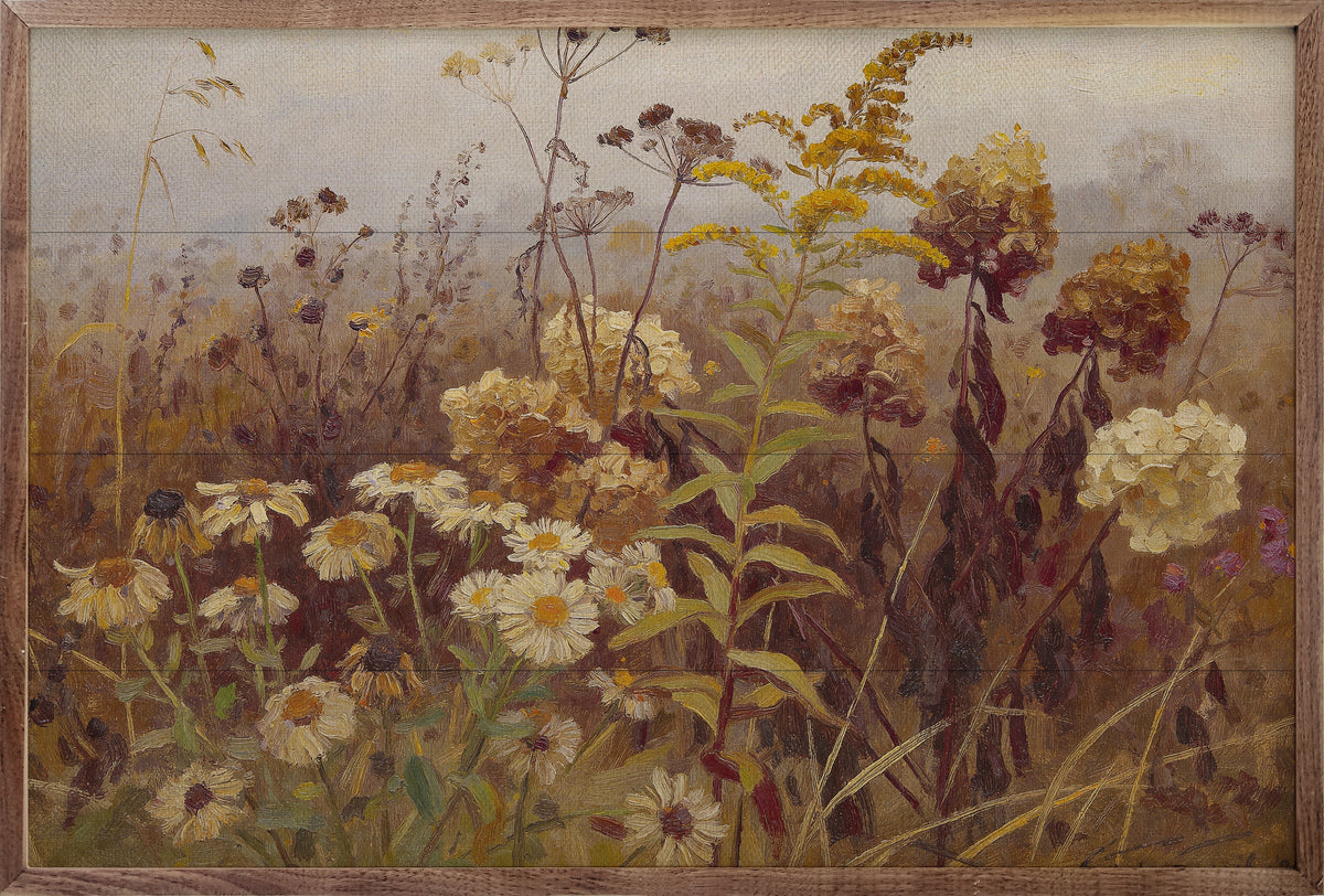 Late Season Wildflower Meadow Printed and Framed Wall Sign