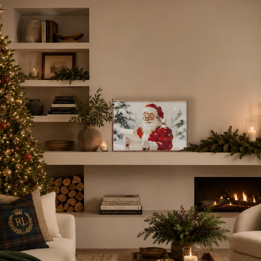 Letter From Santa Printed and Framed Wall Sign
