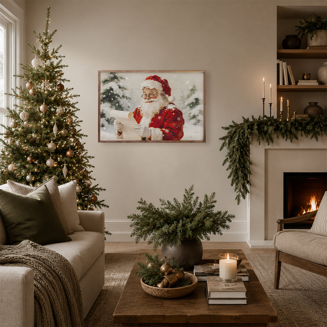 Letter From Santa Printed and Framed Wall Sign