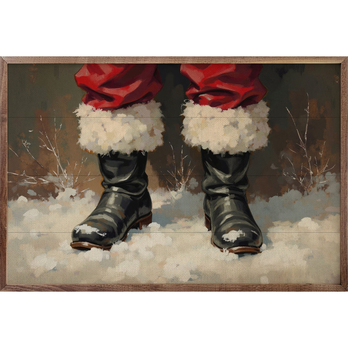 Santa's Boots Printed and Framed Wall Sign