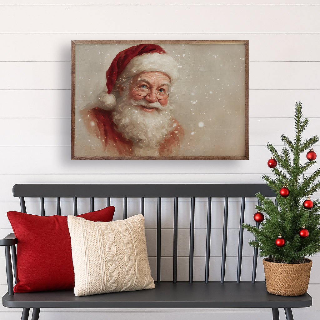Santa's Smile Printed and Framed Wall Sign