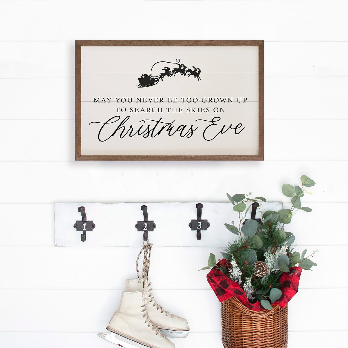 Search The Skies On Christmas Eve Printed and Framed Wall Sign