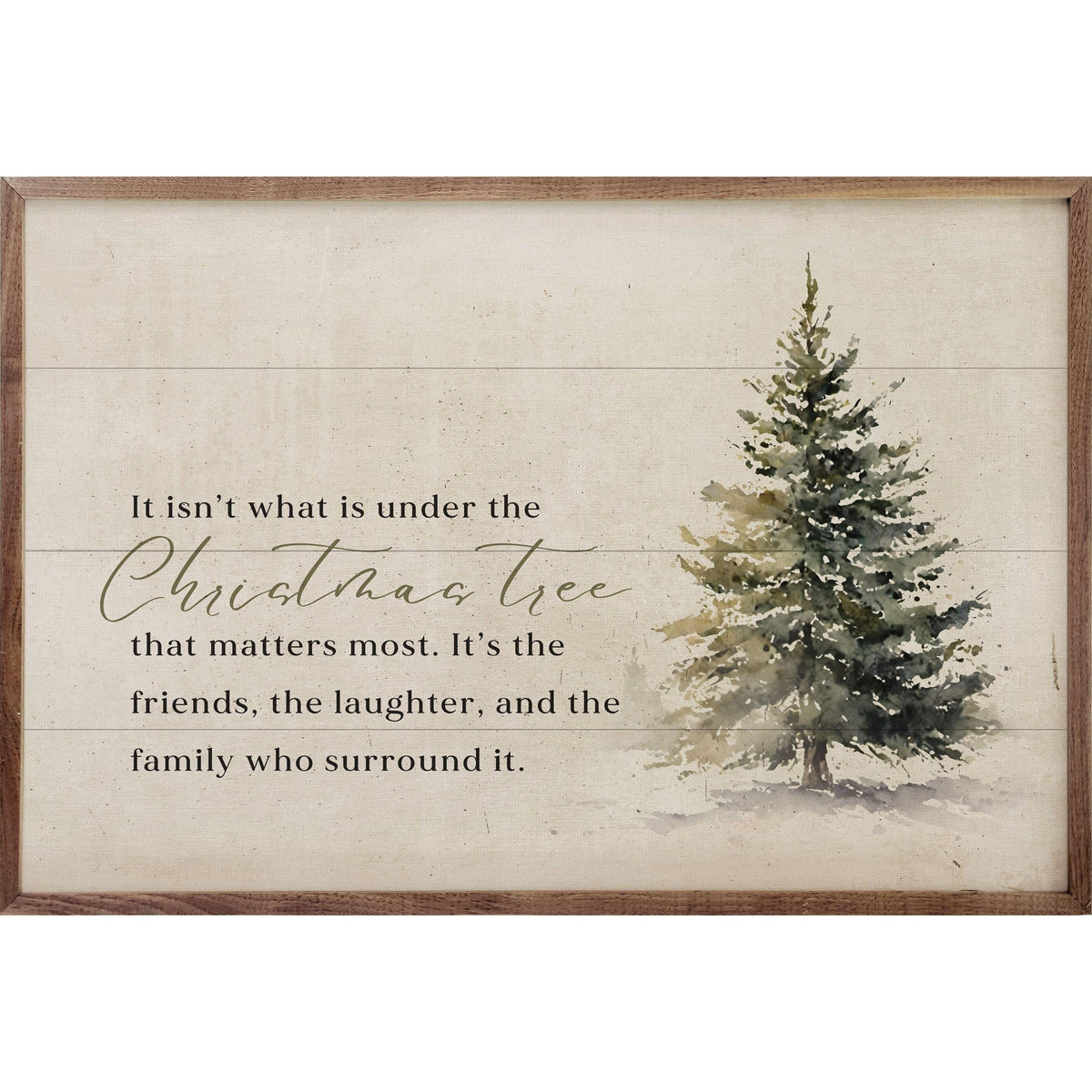 Under The Christmas Tree Printed and Framed Wall Sign