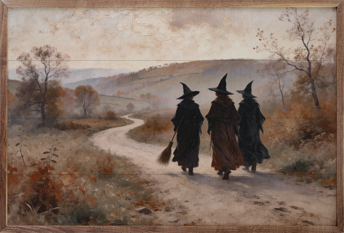 Walking With The Witches Printed and Framed Wall Sign
