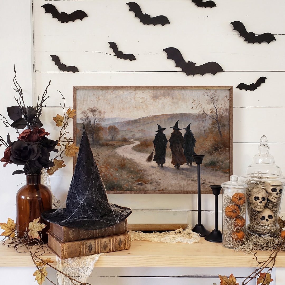 Walking With The Witches Printed and Framed Wall Sign