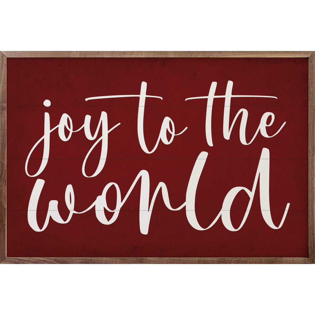 White Joy To The World Red Printed and Framed Wall Sign