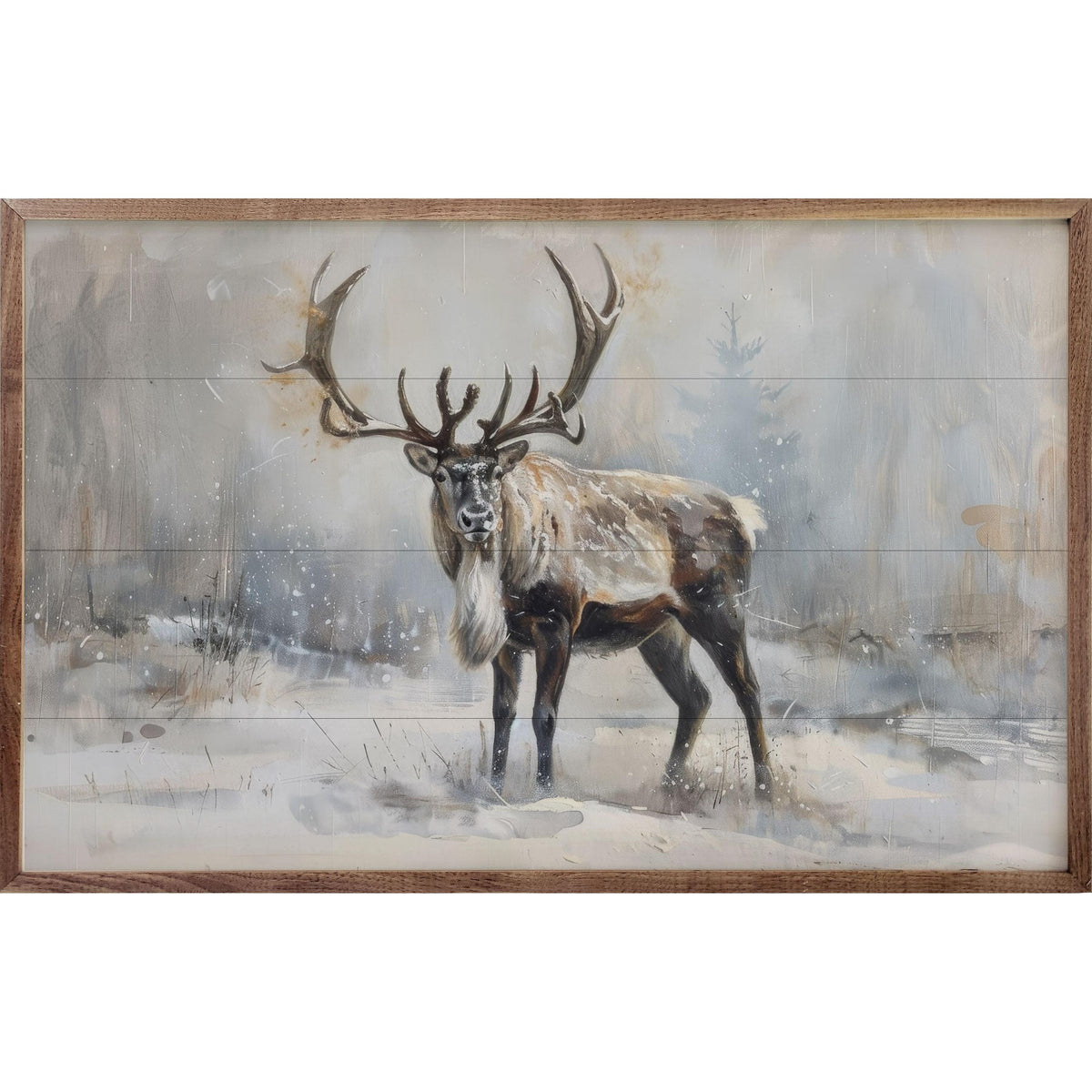 Wild Reindeer I By Petals Prints Design Printed and Framed Wall Sign