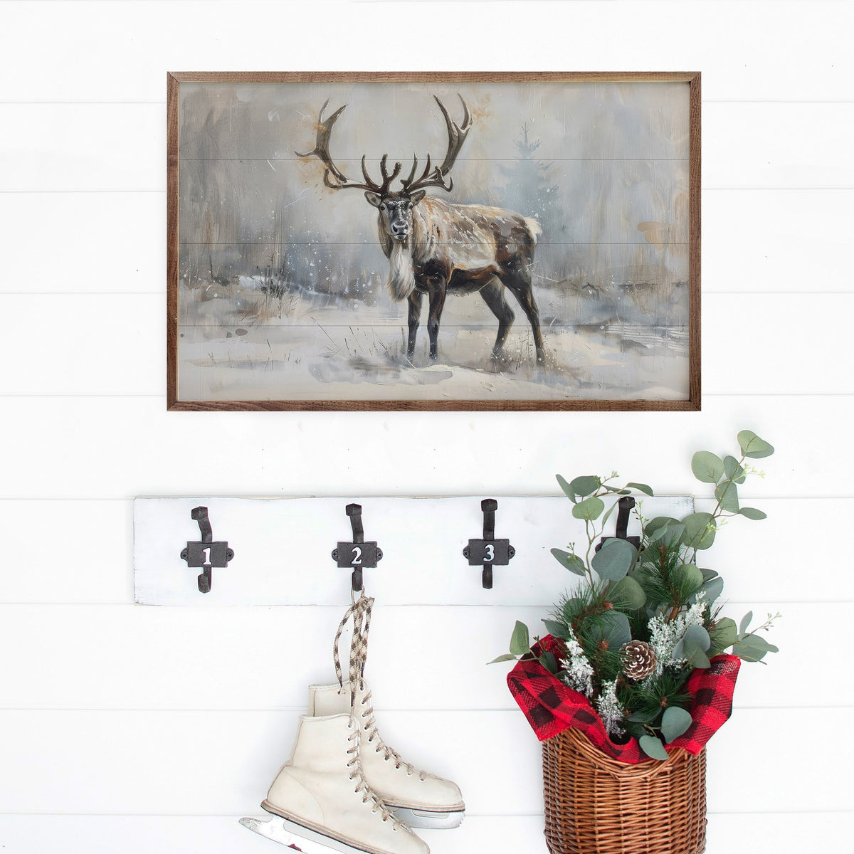 Wild Reindeer I By Petals Prints Design Printed and Framed Wall Sign