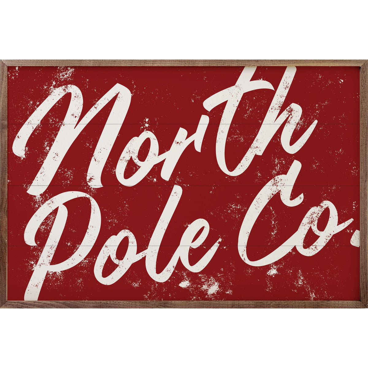 North Pole Co Red Printed and Framed Wall Sign
