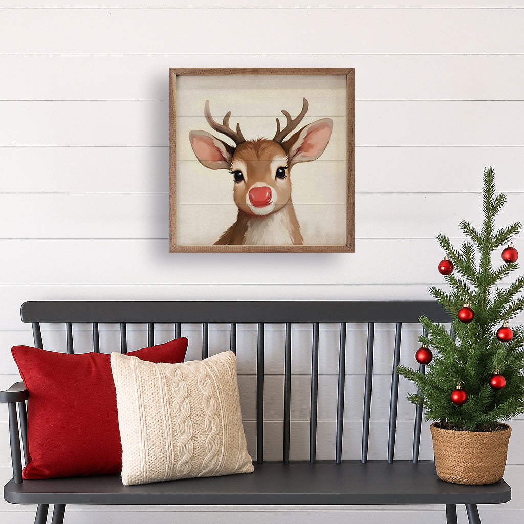 Bruno The Deer Printed and Framed Wall Sign