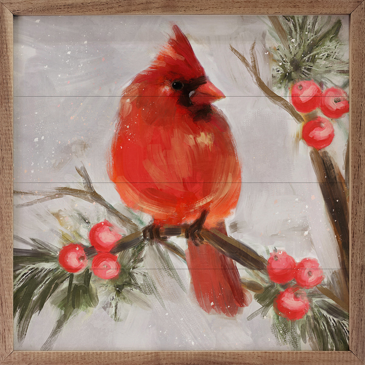 Cardinal II Looking Right By Nina Blue Printed and Framed Wall Sign