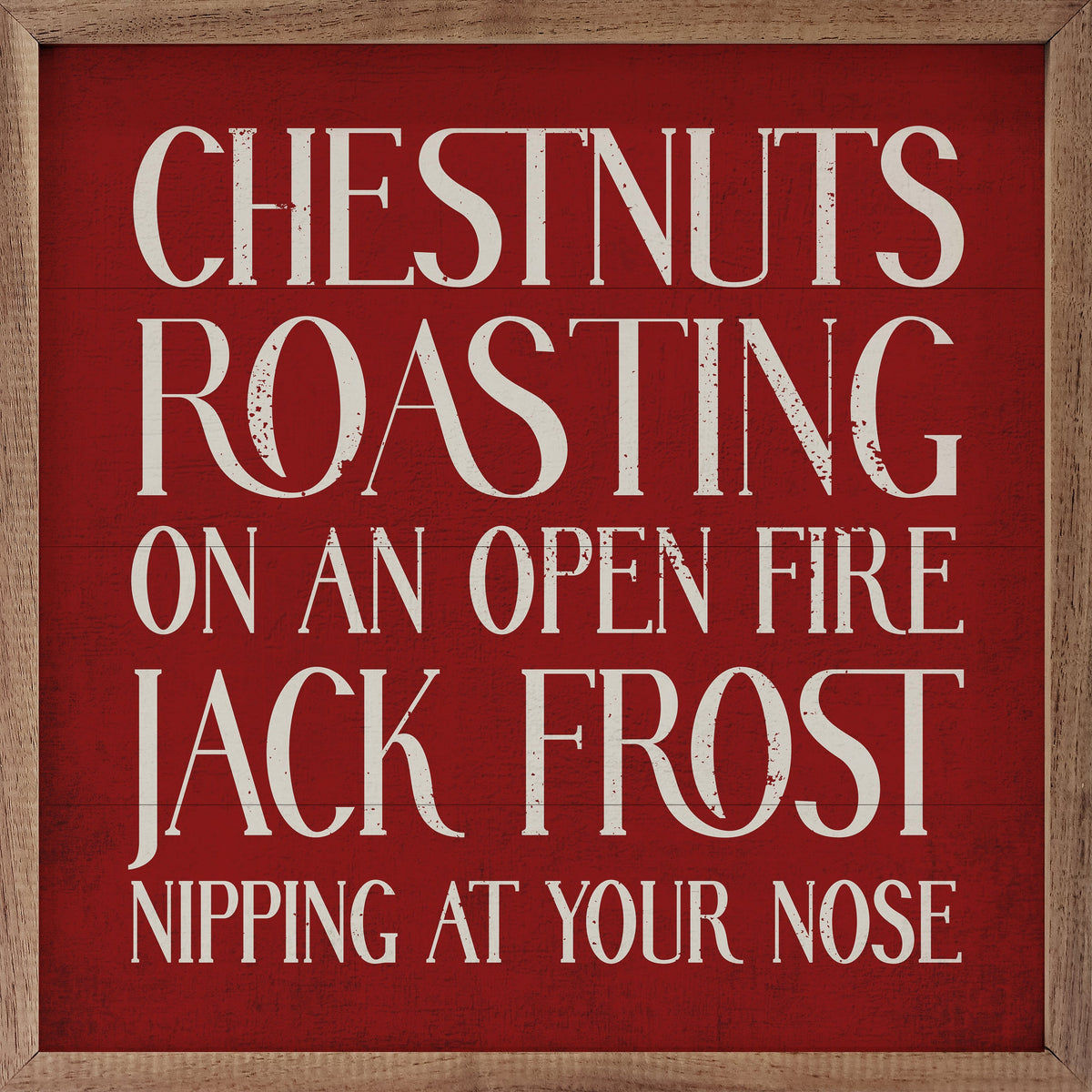 Chestnuts Roasting Red Printed and Framed Wall Sign