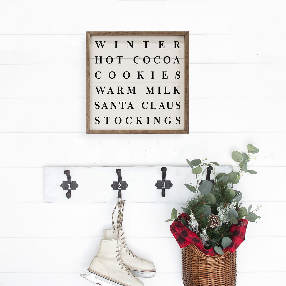 Christmas Comforts White Printed and Framed Wall Sign