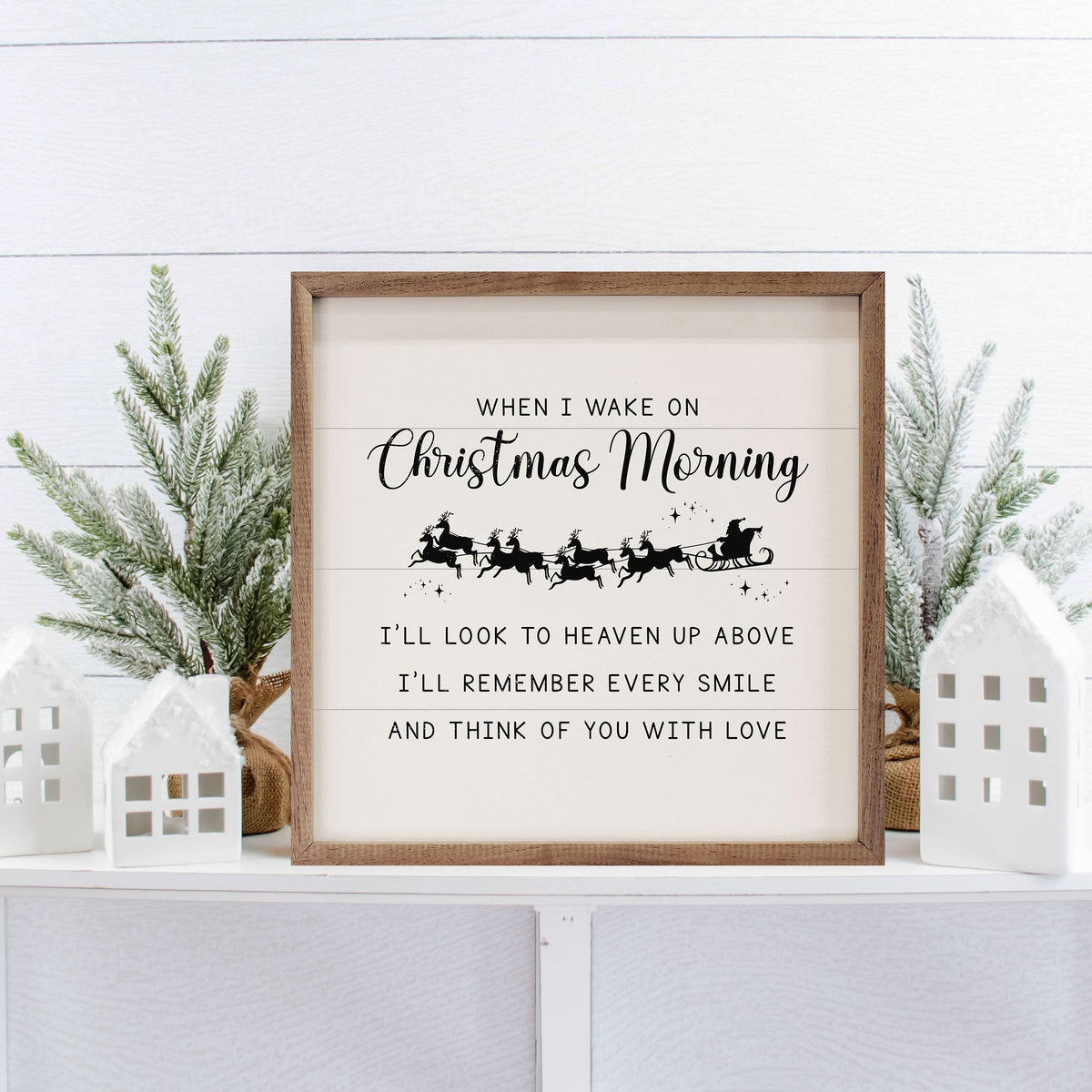 Christmas Morning White Printed and Framed Wall Sign