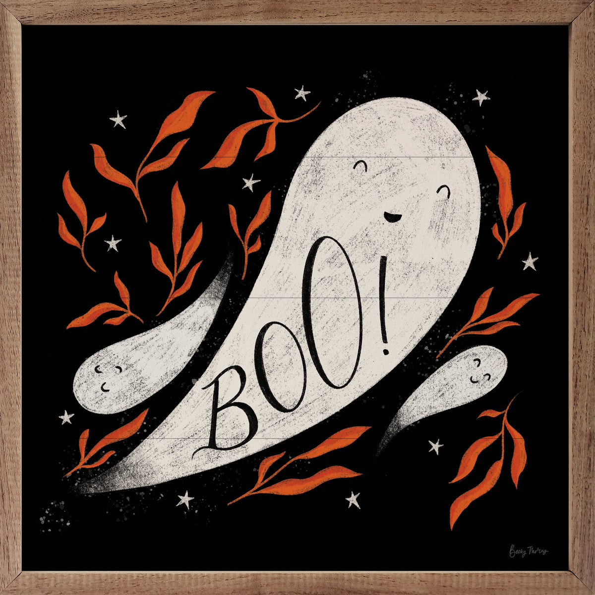 Cute Halloween III Boo By Becky Thorns Printed and Framed Wall Sign
