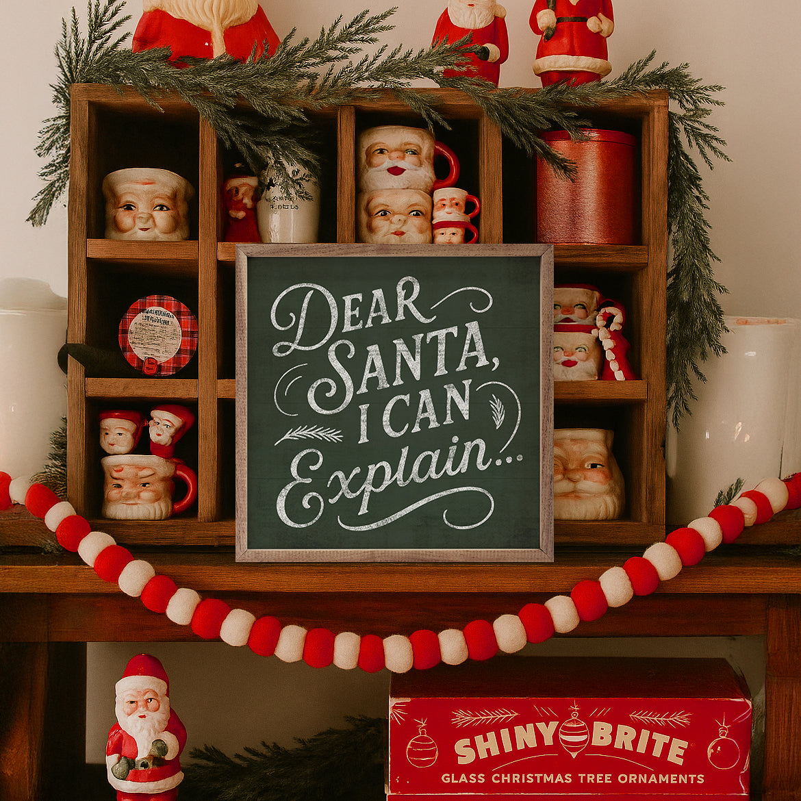 Dear Santa Printed and Framed Wall Sign