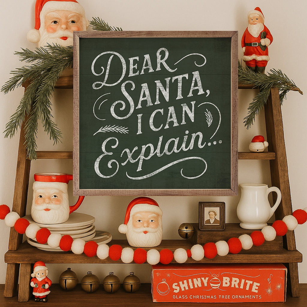 Dear Santa Printed and Framed Wall Sign