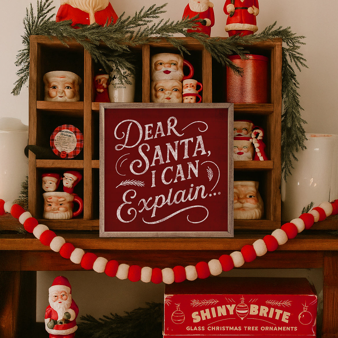 Dear Santa Printed and Framed Wall Sign