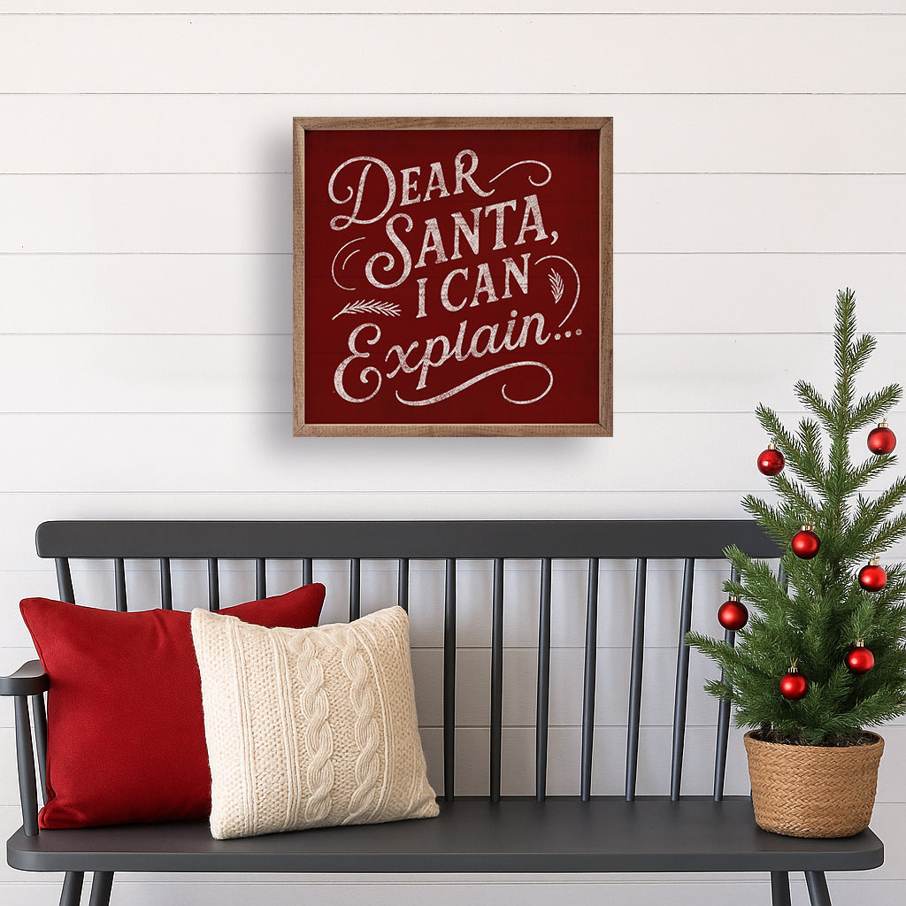 Dear Santa Printed and Framed Wall Sign