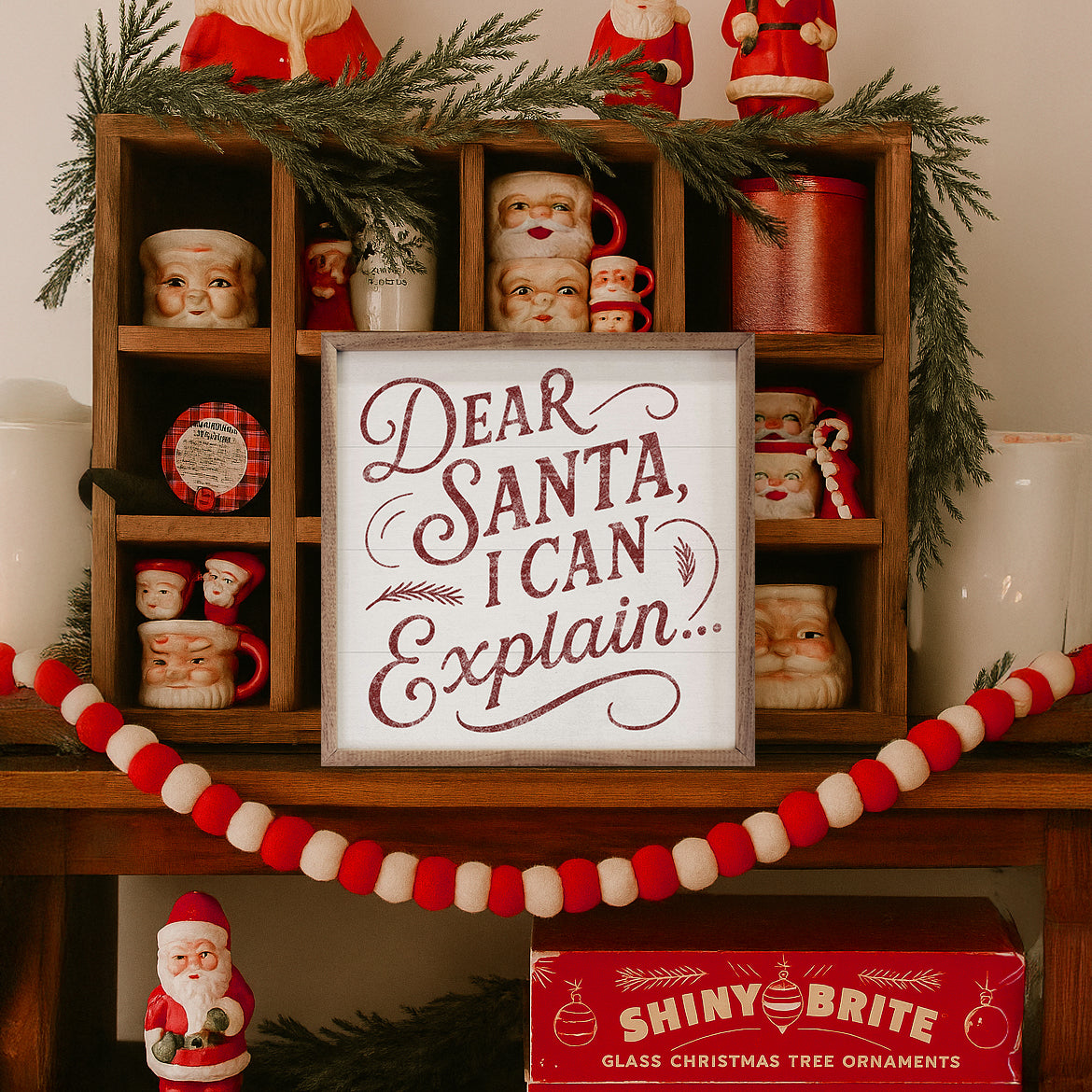 Dear Santa Printed and Framed Wall Sign