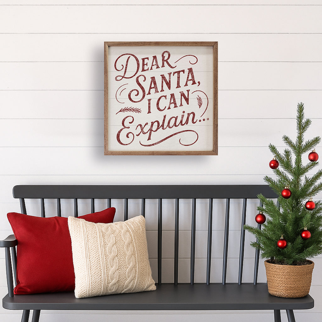 Dear Santa Printed and Framed Wall Sign