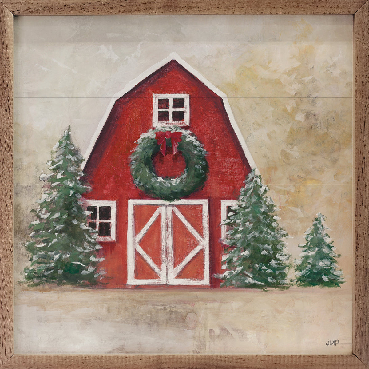 December Barn By Julia Purinton Printed and Framed Wall Sign