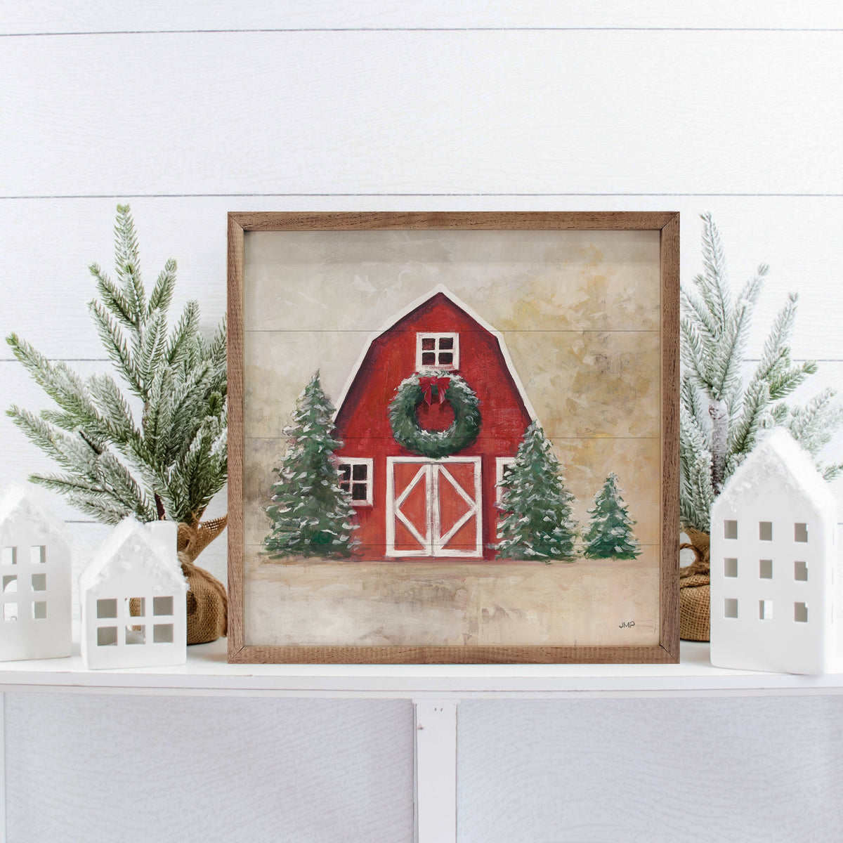 December Barn By Julia Purinton Printed and Framed Wall Sign