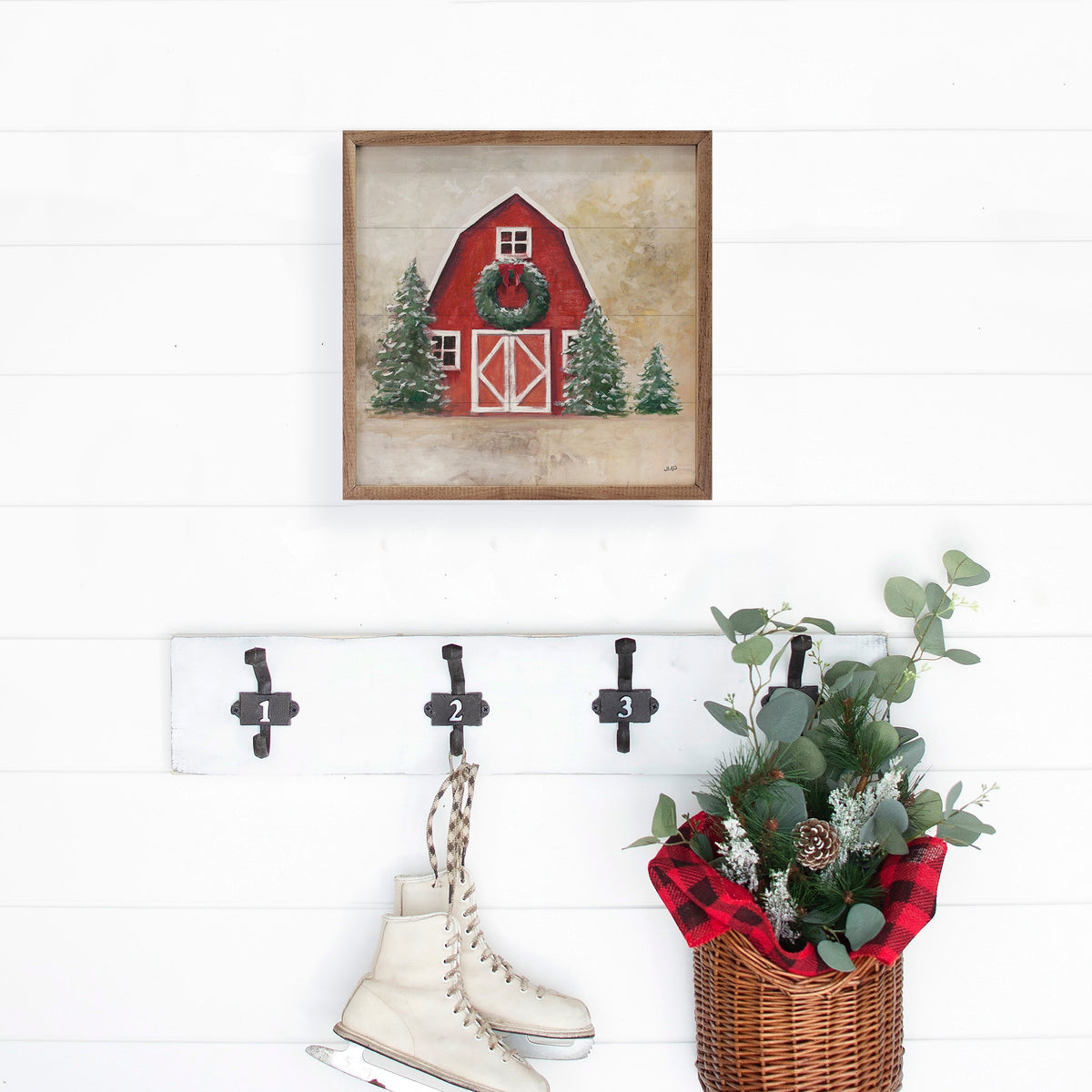December Barn By Julia Purinton Printed and Framed Wall Sign