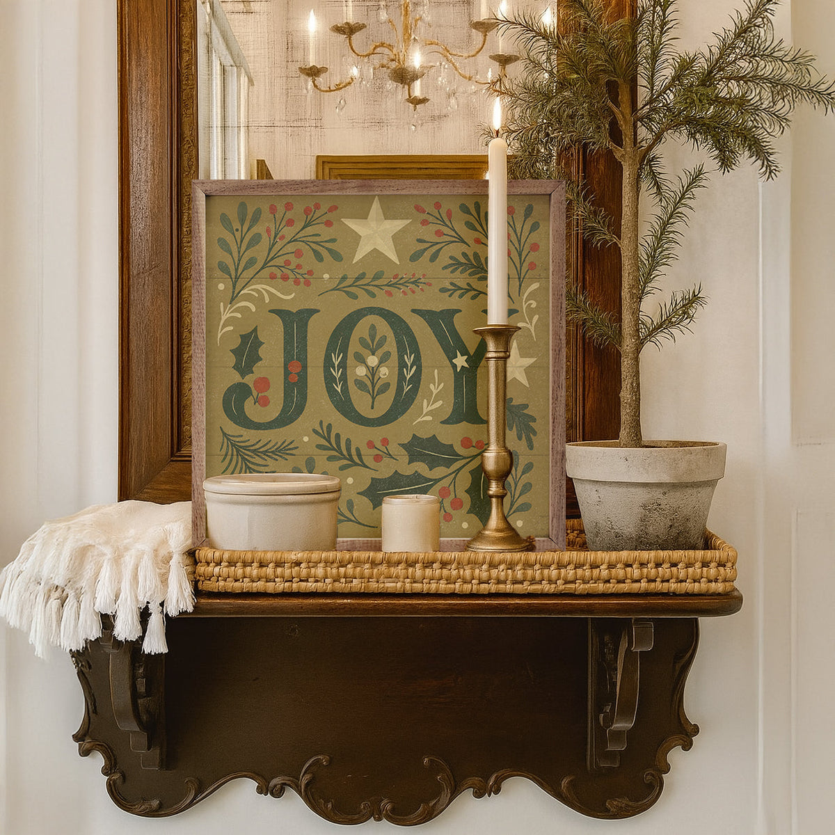 Decorative Joy Printed and Framed Wall Sign