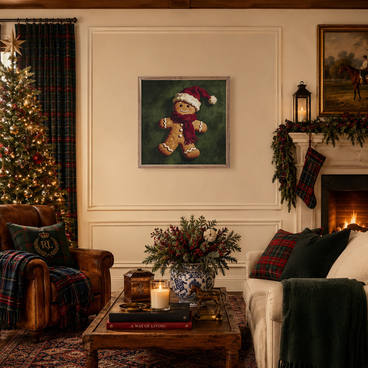 Gingerbread Noel Printed and Framed Wall Sign